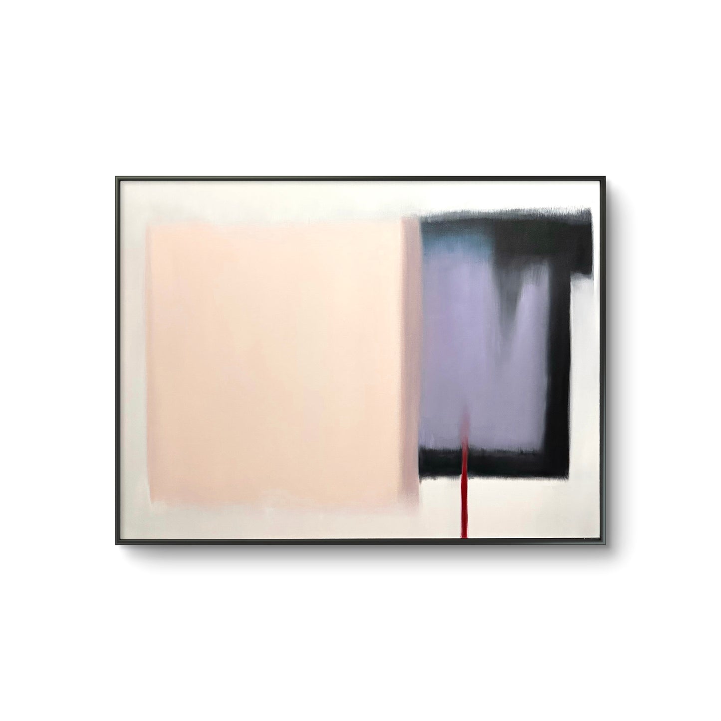Abstract art piece with a black frame on a white background