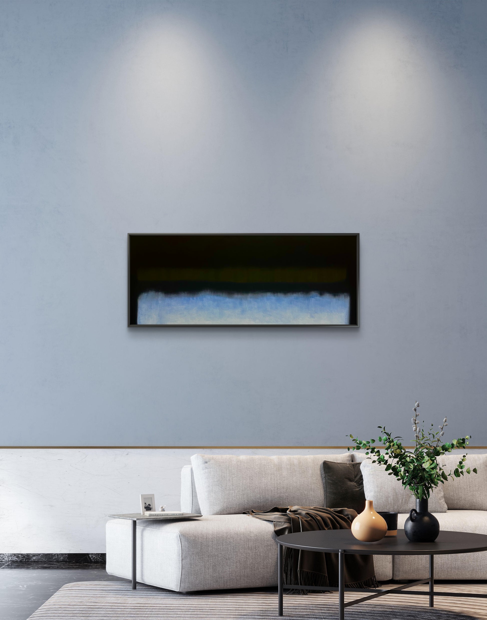 Modern living room with a minimal painting