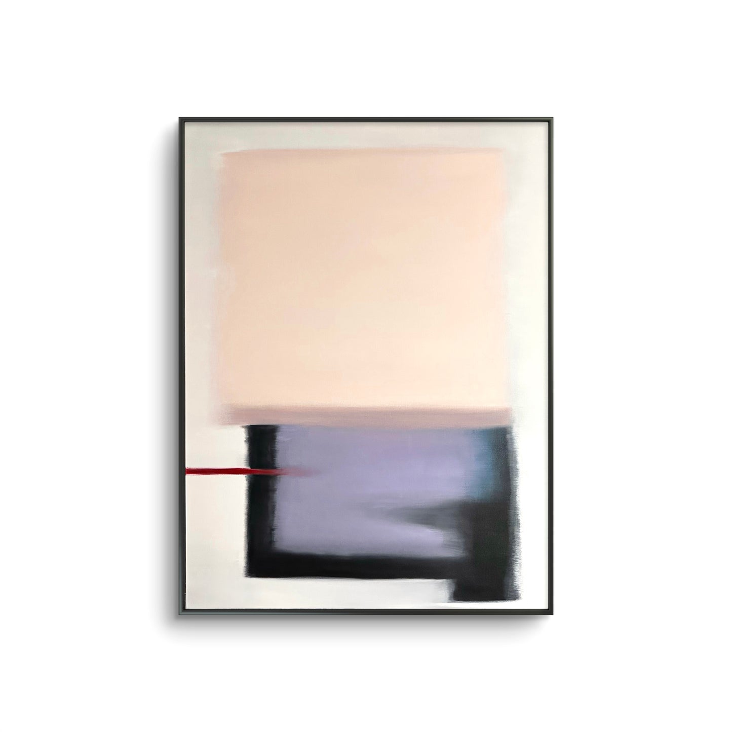 Framed abstract art with a lamp-like design on a white background